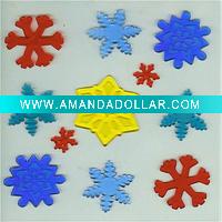 Wholesale fashion snowflake gel stickers for windows transparent(LD-B2427)