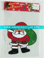 Wholesale santa claus with green bag PVC fridge stickers (LD-M032)