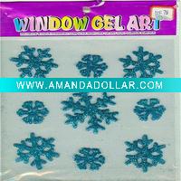 Wholesale blue snowflakes glitter gel stickers (LD-DF78)