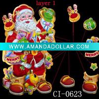 Wholesale santa hristmas window sticker