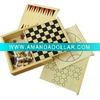 Wholesale 4 In 1 Wooden Game Wooden Chess Backgammon Nine Men's Morris And Checker