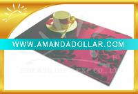 Wholesale 100%Polyester flocking placemat with table cloth