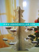 Wholesale Wooden Christmas tree candlholder