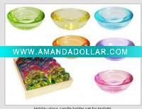 Wholesale colorful glass candle holder