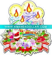 Wholesale 3D candle sticker paper christmas decoration