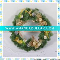 Wholesale 70cm artificial decorative pvc Christmas wreath garland
