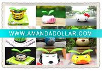 Wholesale solar cute flower animal pot plastic product series