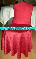 Wholesale crepe satin chair cover with lace and swag