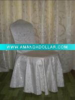 Wholesale bosi damask chair cover with swag bottom