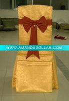 Wholesale marble damask chair cover with pleat