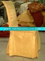 Wholesale marble damask chair cover with pleat