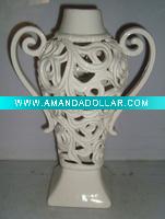 Wholesale Two-Handle Pierced Glazed Porcelain Vase