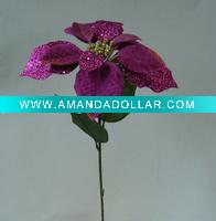 Wholesale XA0022 purple single decor christmas silk flowers
