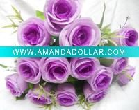 Wholesale Artificial flower/artificial plant--silk purple rose