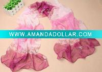 Wholesale silk ribbon scarf flower printed
