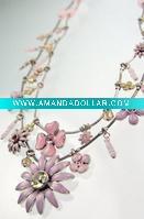 Wholesale 2011 flower fashion necklace/silk flower necklace/handmade flower necklace