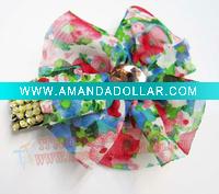 Wholesale fashion fancy ctystal silk flowers hair clip accessories