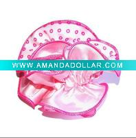 Wholesale nobal pink silk cloth with dot patton hair flower