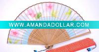 Wholesale Silk Folding Hand Fan Chinese Flower Bamboo w. Pouch