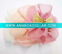 Wholesale fashion fancy silk flower metal hair clips accessories