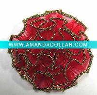 Wholesale 2010 new fashion artificial iron-on brooch flower