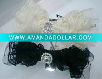 Wholesale large rhinestone silk flower headband