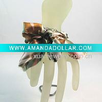 Wholesale new design fashion jewelry bracelet, handmade flower silk cloth bracelet with hematite chains crossed