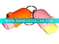 Wholesale plasitc pig led keychain flashlight