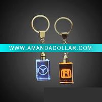 crystal led flashlight keychain