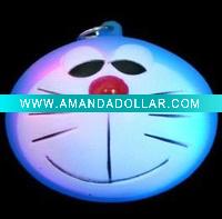 Fashion pvc led flashlight keychain animal led keychain cat key ring advertising key chain