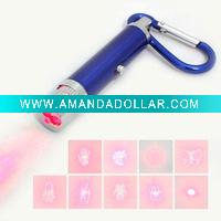 Wholesale wholesale!5in1 LED with Carabiner Laser Point Mini keychain light Flashlight led light