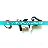 Wholesale mini multi LED Flashlight and Torch Cow Keychain with sould and light