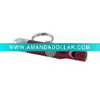 Wholesale mini new pen design fashion multi UV LED flashlight and torch Keychain with whistle