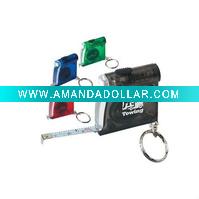 Wholesale mini new shape multi UV LED flashlight and torch light keychain with measuring tape