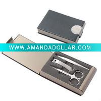 Mini manicure set with foam holder