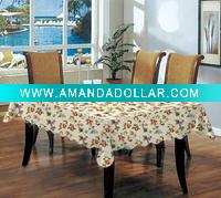 Wholesale PVC Flower Design Tablecloth with Flannel Backing