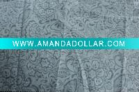 Wholesale hot poly cotton CVC covering yarns burnout fabric with golden printed