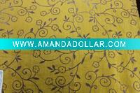 Wholesale Polyester Cotton printed burnout fabric for tablecloth with covering yarn