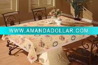 Wholesale 100% PVC printed fashion golden tablecloth