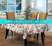 Colored PVC oval printed tablecloths