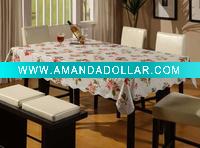 Wholesale vinyl printed surface with flannel/non-woven backing tablecloth