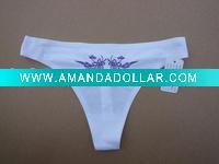 Wholesale ladies' sexy embroiderd thong