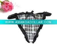 Wholesale hot selling chequer underwear panty thong