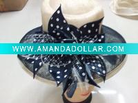 white fashion feather lady's church hat MH-0214