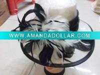 party fashion feather lady's top church hat MH-0211