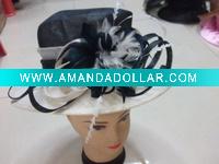 Wholesale party fashion feather lady's church hat MH-0218