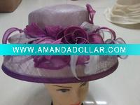 Wholesale party fashion feather lady's church hat MH-0213