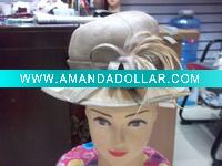 Wholesale party fashion feather women flower church hat MH-0225