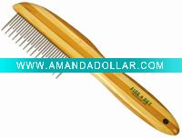 Straight Bamboo Dog Comb