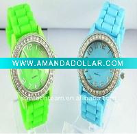 Wholesale 100% High Quality Silicone Watch with Rinestone